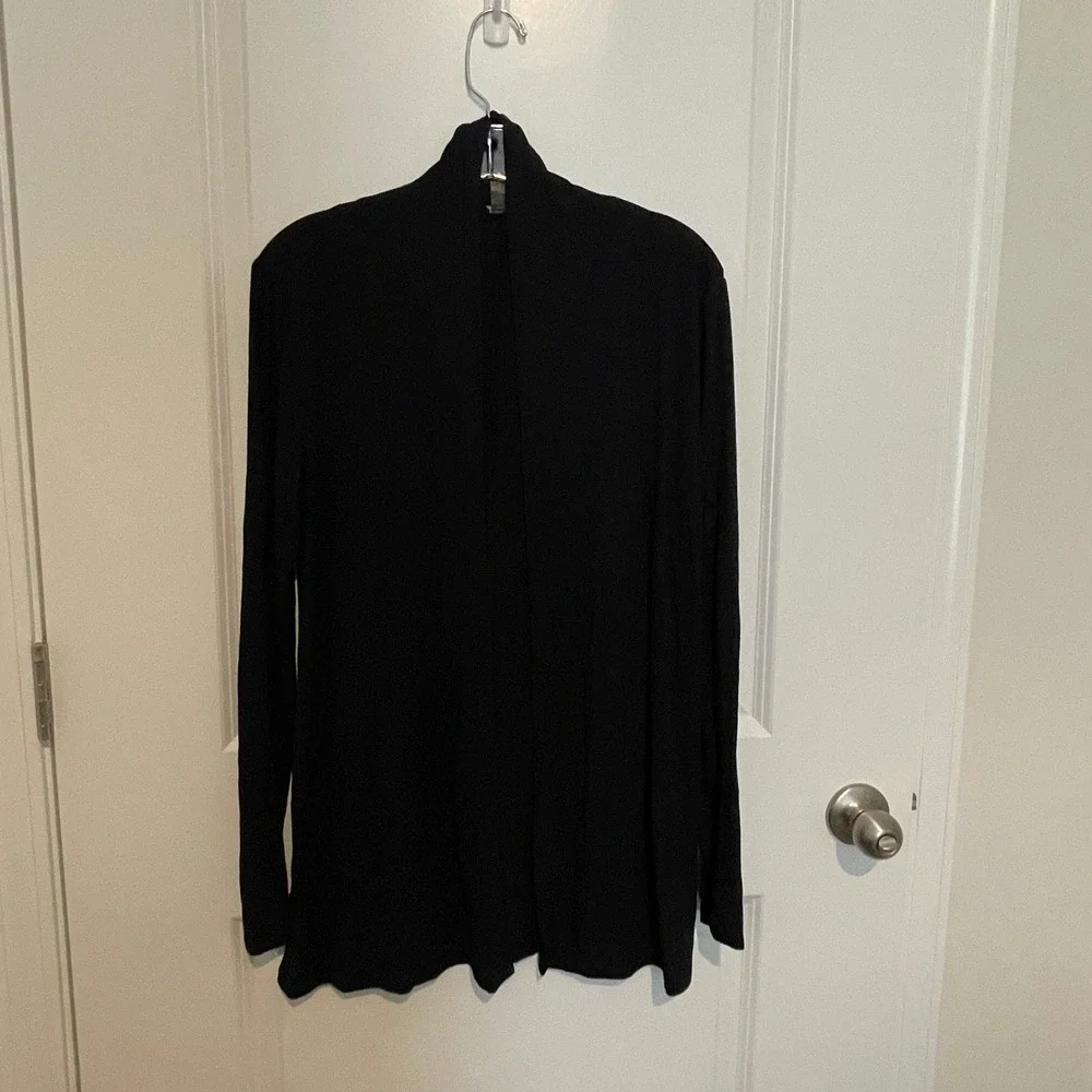 Ann Taylor Womens Small Blue Open Front Cardigan Lightweight Long Sleeve Jersey